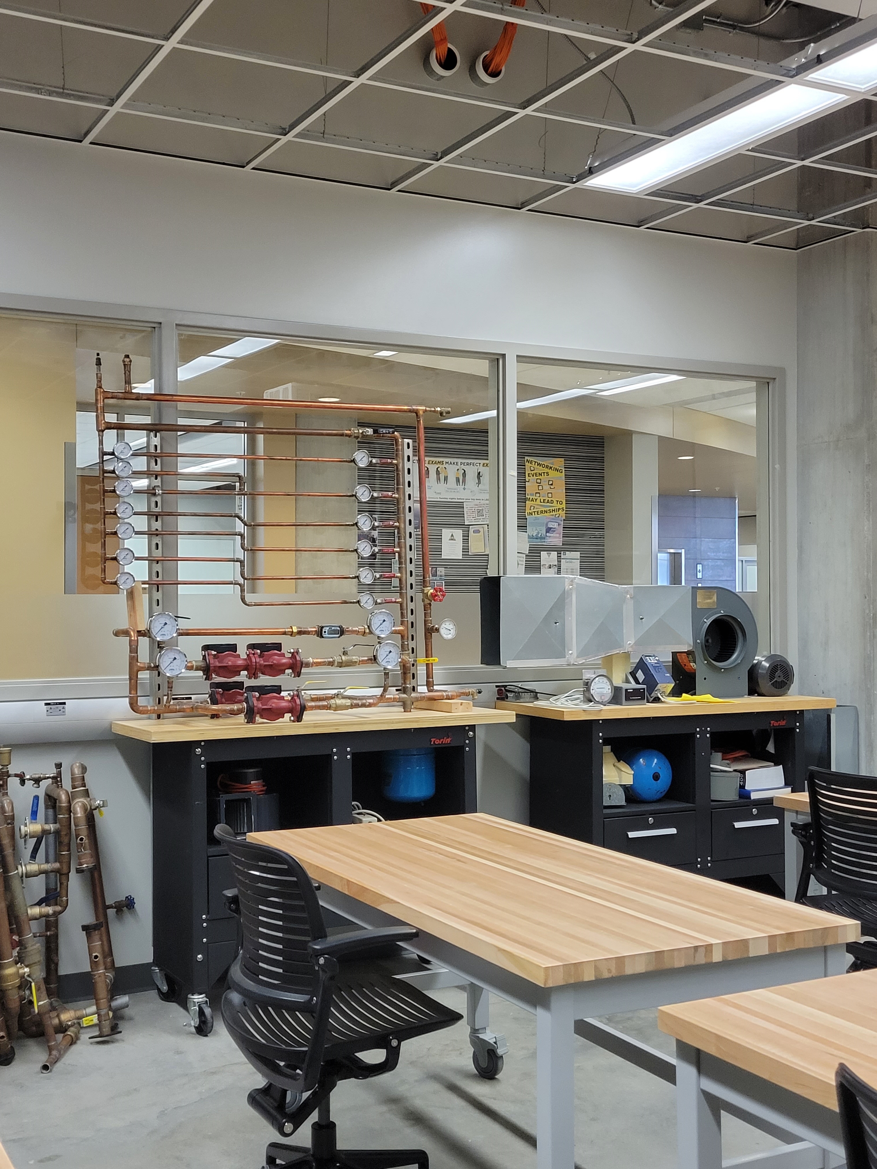 Lab with desk and gauges