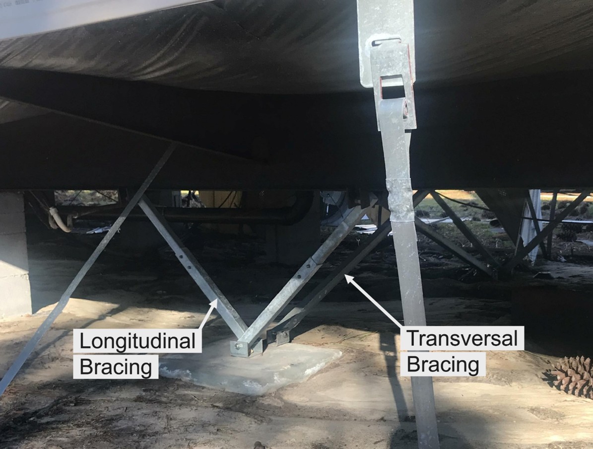 photo of longitudinal bracing and transversal bracing