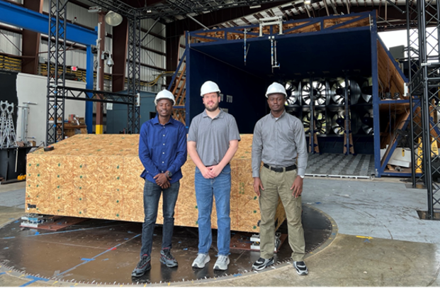 Sutley's students at the wind wall