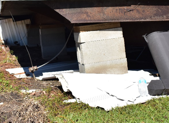 photo of damage to manufactured homes