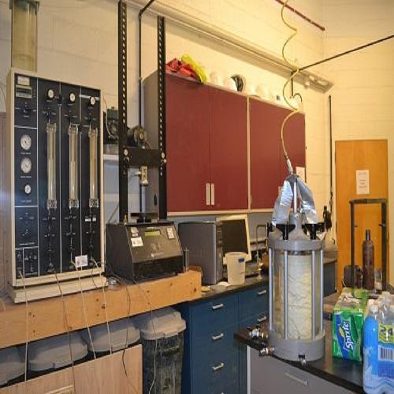 oedometers, Atterberg limit apparatus, specific gravity apparatus, sieves, in the Geotech lab