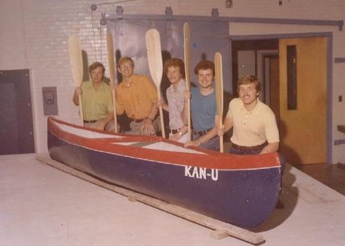 First Concrete Canoe Team for KU with the Finished Canoe