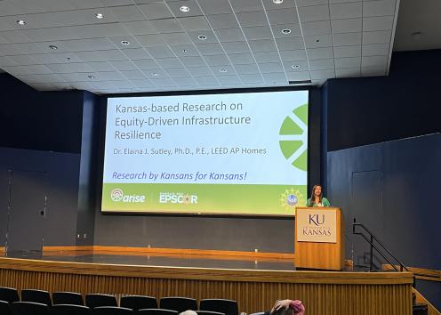 "Kansas-based Research on Equity-Driven Infrastructure Resilience" presentation by Dr. Elaina Sutley