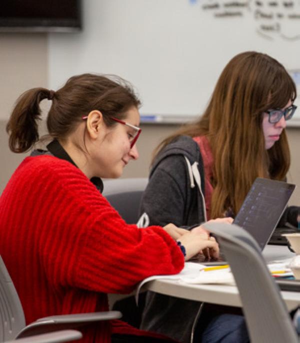 students working together at a table